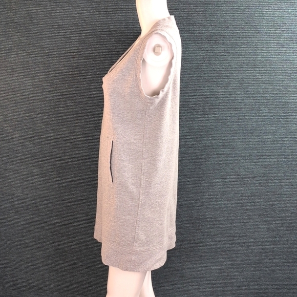 Norma Kamali Jersey Gray Sweatshirt Dress, V Neck Tunic - Picture 4 of 16